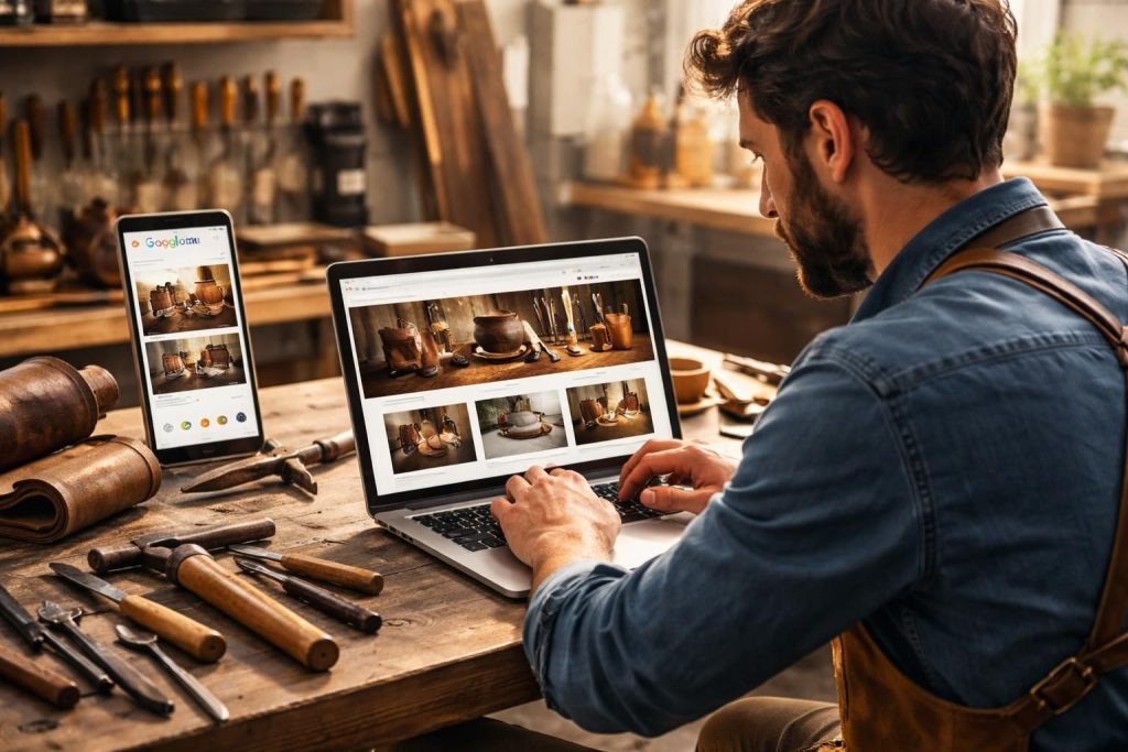 boostez votre activité artisanale en créant une vitrine en ligne attrayante et en ciblant efficacement vos clients grâce à des annonces google ads personnalisées.