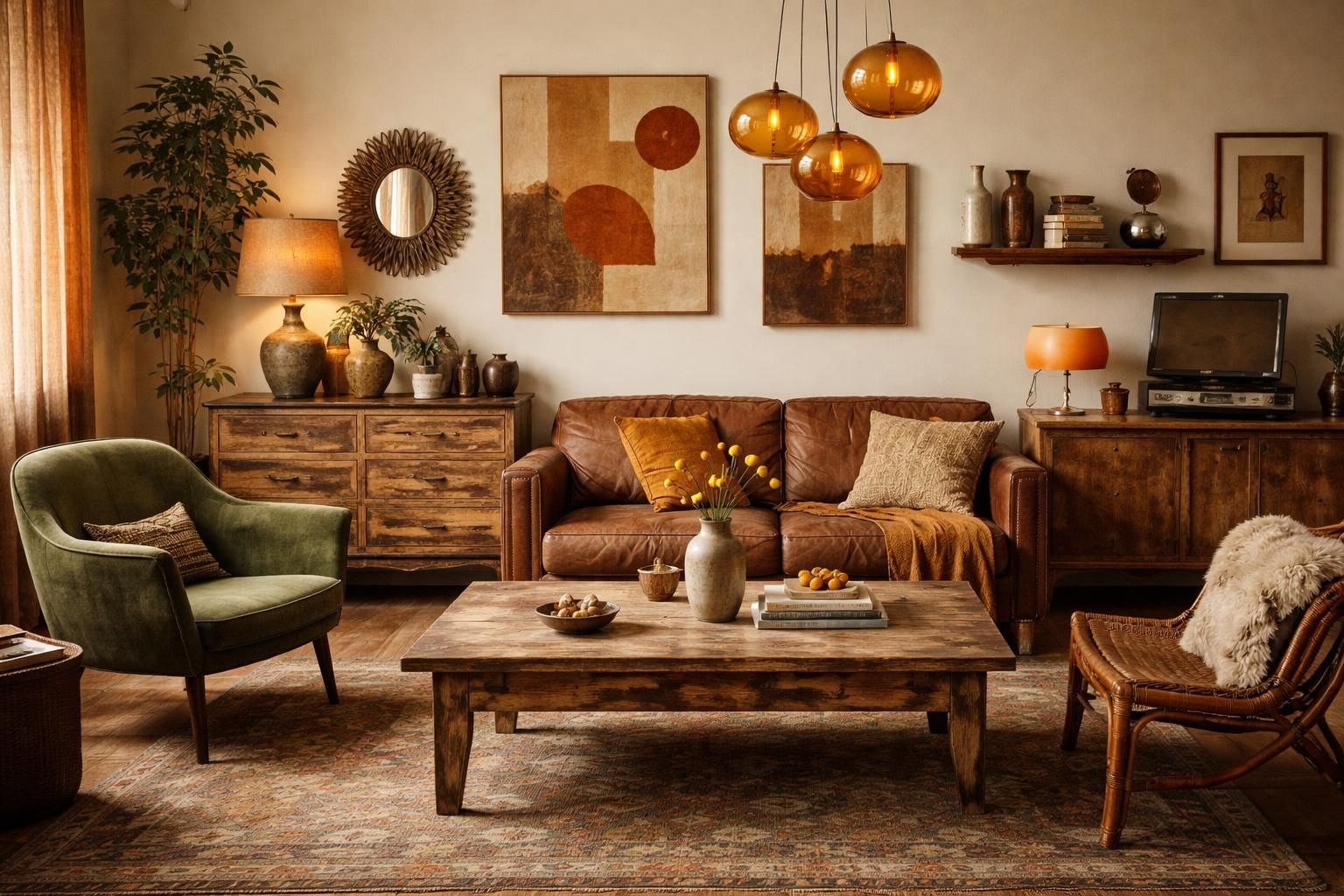 découvrez notre sélection unique de meubles chinés et objets design rétro pour créer une décoration vintage originale et chaleureuse dans votre salon.