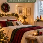 Chambre décorée pour Noël avec élégance