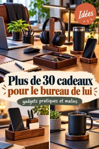 Sélection de cadeaux de bureau originaux pour homme, inclut des gadgets variés