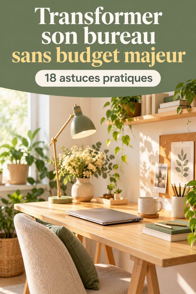 Bureau transformé avec des éléments créatifs et économiques